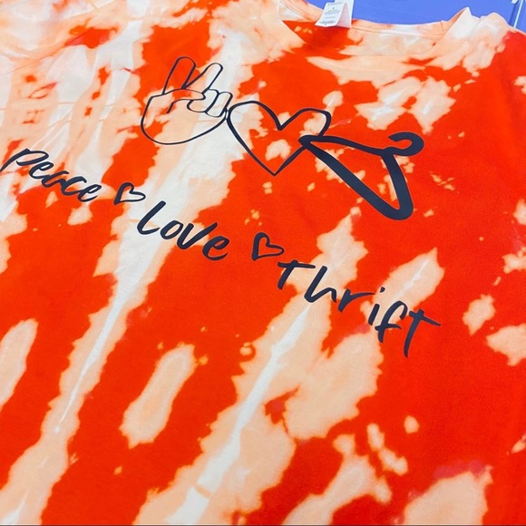 Reverse Tie Dye Peace Love Thrift Size Large - Picture 5 of 5